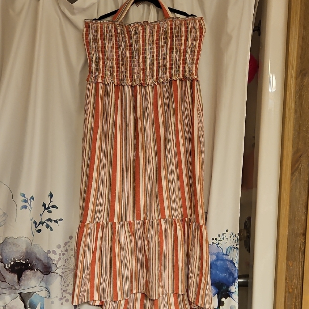 Striped High Low Dress